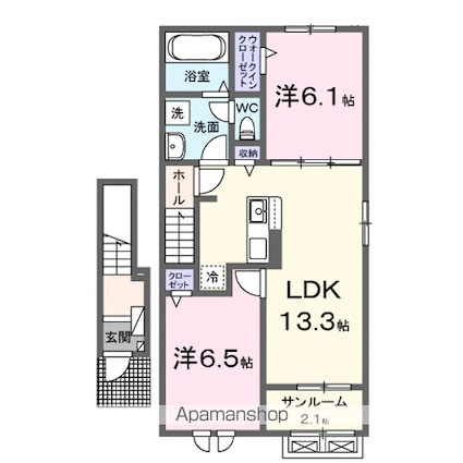 プロローグ新旭[2LDK/63.03m2]の間取図