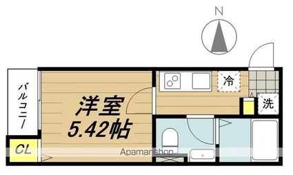 ＲＡＢＯＮＡ[1K/18.98m2]の間取図