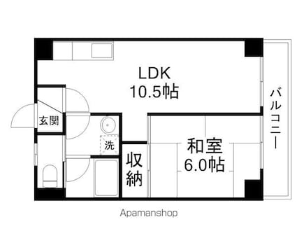 バローゼ７[1LDK/37.98m2]の間取図