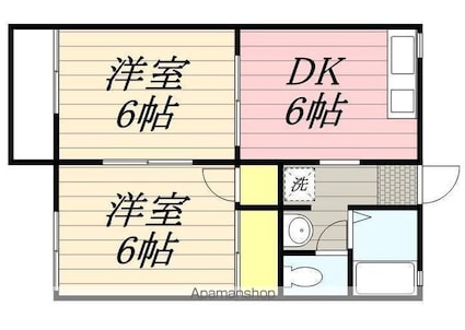 アーバンコンフォート[2DK/38.88m2]の間取図