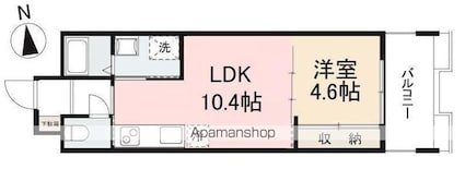ルポーゼ・セルソ[1LDK/31.68m2]の間取図