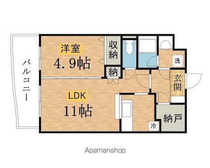 東京都八王子市打越町[1LDK/41.76m2]の間取図