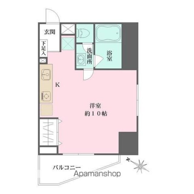 クリーンホームツルオカ[1R/25.9m2]の間取図