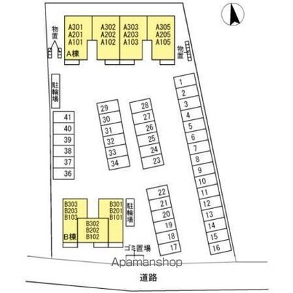アルタフォーレＡ棟[2LDK/58.37m2]の配置図