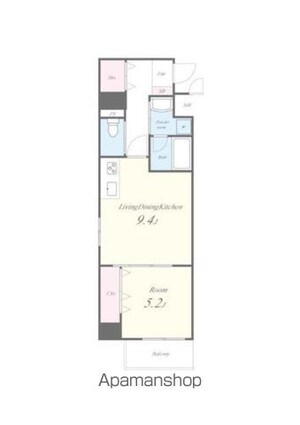 マークス桜[1LDK/40.38m2]の間取図