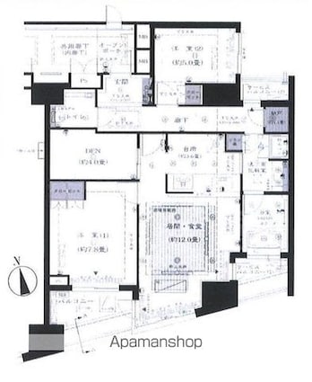 ヒルズ新宿御苑[2SLDK/78.68m2]の間取図