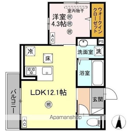 ｃａｍｐｈｏｒａＩ[1LDK/40.38m2]の間取図