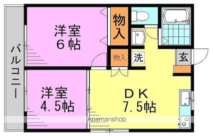モンペール高円寺[2DK/37.27m2]の間取図