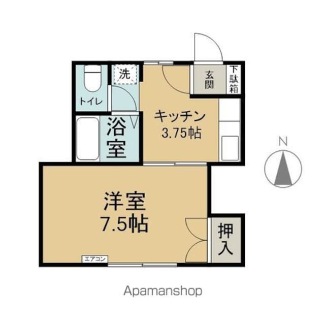 リコスⅠ[1K/26.08m2]の間取図