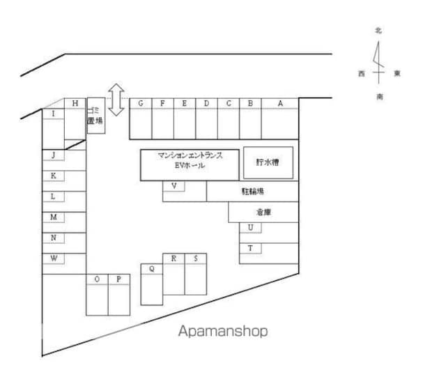 ブルーハイツ月読橋[1DK/33.69m2]の配置図