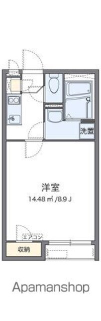 クレイノグランドソレーユⅠ[1K/25.17m2]の間取図
