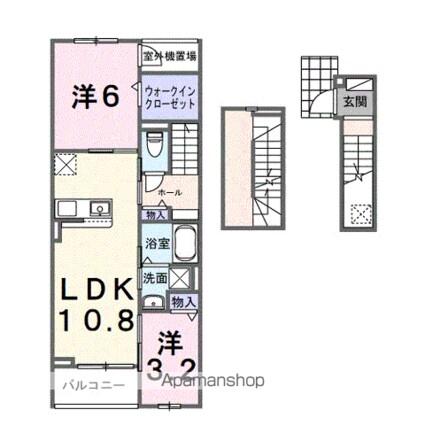 ホグワーツＢ[2LDK/58.13m2]の間取図