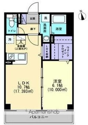 イーストレガシーレジデンス[1LDK/42.12m2]の間取図