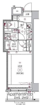 セジョリ新宿西落合[1K/25.54m2]の間取図