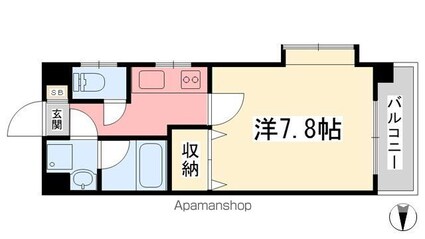 ラス・フローレス[1K/24.75m2]の間取図