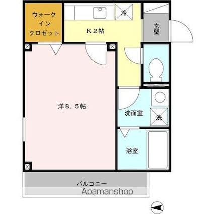 Ｃｈｅｒｒｙ　Ｃｏｕｒｔ[1K/29.91m2]の間取図