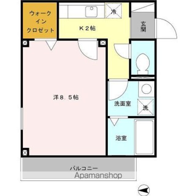 Ｃｈｅｒｒｙ　Ｃｏｕｒｔ[1K/29.91m2]の間取図