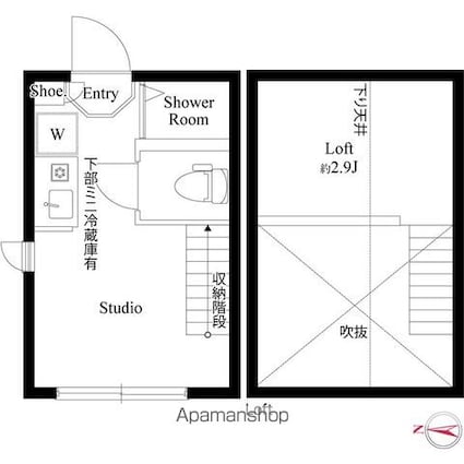 ハーモニーテラス上高井戸Ⅲ[1R/10.53m2]の間取図