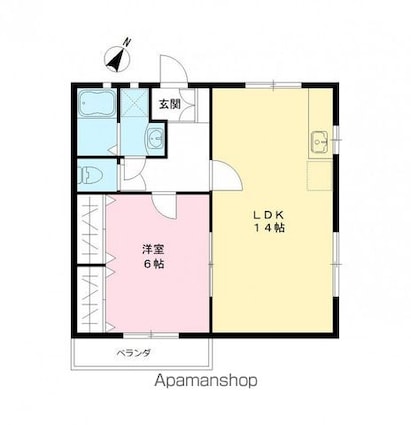 パルデンス土田[1LDK/49.08m2]の間取図