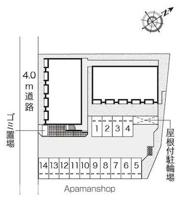 レオネクストサン　トラップ郡山[1R/26.5m2]の配置図
