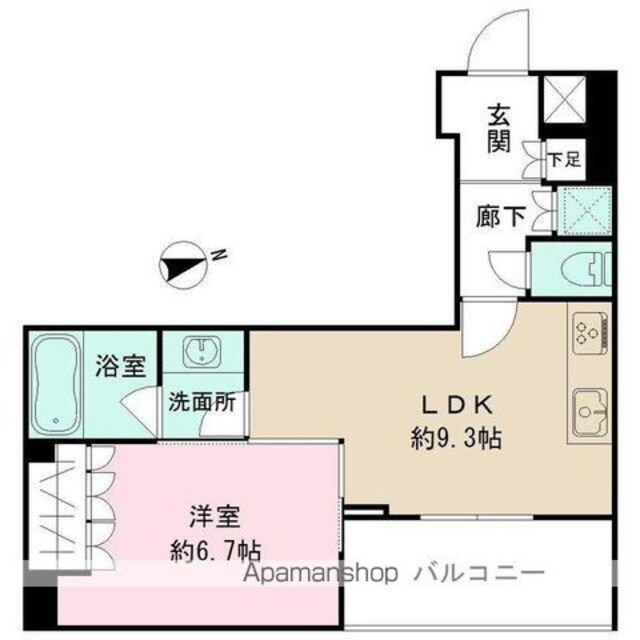 ＲＯＤＩＡ立川[1LDK/41.55m2]の間取図
