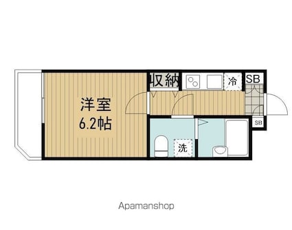 ル・リオン中野白鷺[1K/21.09m2]の間取図