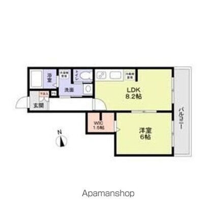 サニーフォレスト新中野[1LDK/37.26m2]の間取図