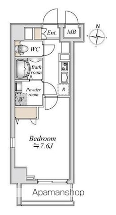 東京都東大和市上北台１丁目[1K/25.83m2]の間取図
