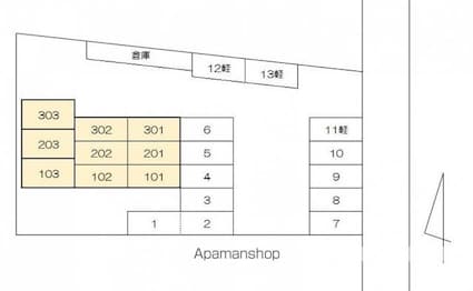 ヴィラ・アンソレイエ寺井町[2LDK/58.24m2]の配置図