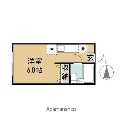 ｒｏｏｍ　ｆｏｒ　ｇｒｏｗｔｈ[1R/18.61m2]の間取図