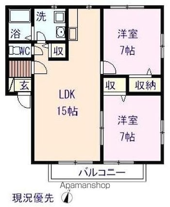 コスモフィールド[2LDK/62.1m2]の間取図