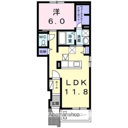 サクラ平Ⅱ[1LDK/45.33m2]の間取図