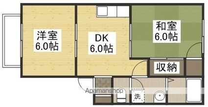 シャトー栄町[2DK/39.52m2]の間取図