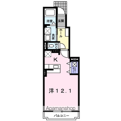 カサブランカ・ファイブ[1R/32.9m2]の間取図