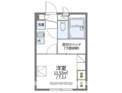レオパレス隼[1K/19.87m2]の間取図