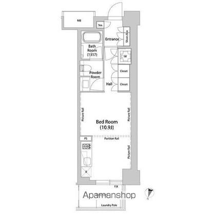 飯田橋ガーデンフラッツ[1R/32.13m2]の間取図