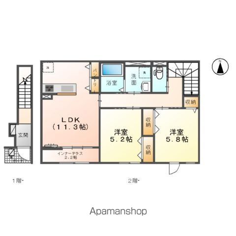 （仮称）千葉市中央区大森町アパートの間取り