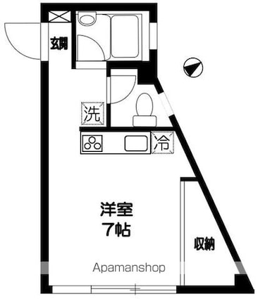 ルネスガーデン[1R/24.25m2]の間取図