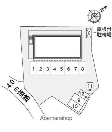 レオパレスシャリテ[1K/22.35m2]の配置図