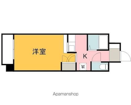 広島県広島市西区横川新町[1K/20.65m2]の間取図