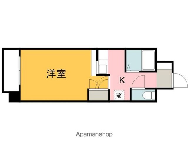 広島県広島市西区横川新町[1K/20.65m2]の間取図