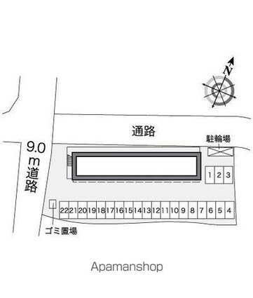レオパレスイーリスⅡ[1K/21.81m2]の配置図