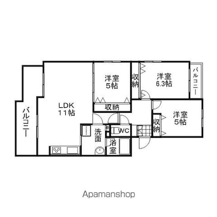 Ｍ・プラネット[3LDK/68.36m2]の間取図