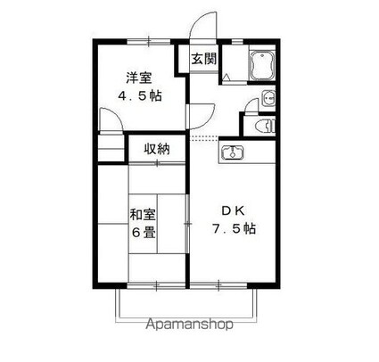 アーバンライフＡ棟[2DK/39.74m2]の間取図