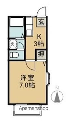 フレグランス郵とぴあＤ[1K/24m2]の間取図