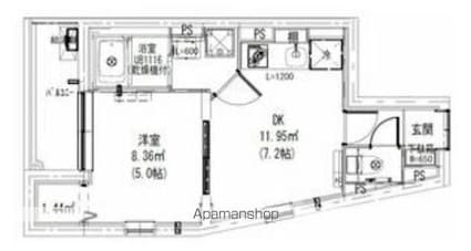 Ｌｅａｆ　Ｖｉｌｌａｇｅ　新宿若松[1DK/31.54m2]の間取図