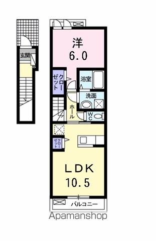 【岐阜市東中島のアパートの間取り】