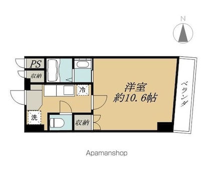 アフロディテ[1K/29.39m2]の間取図