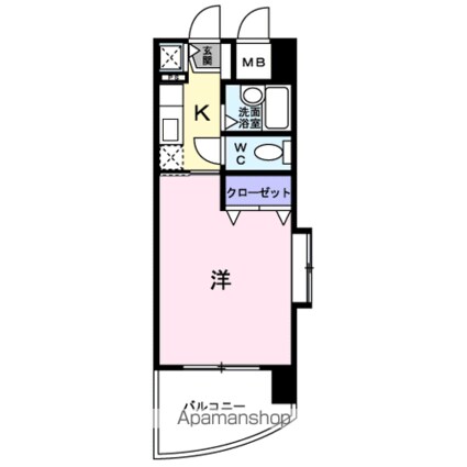隅の浜ガーデンヒル[1K/25.5m2]の間取図