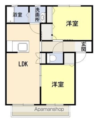 熊本県八代市高小原町[2LDK/50.78m2]の間取図